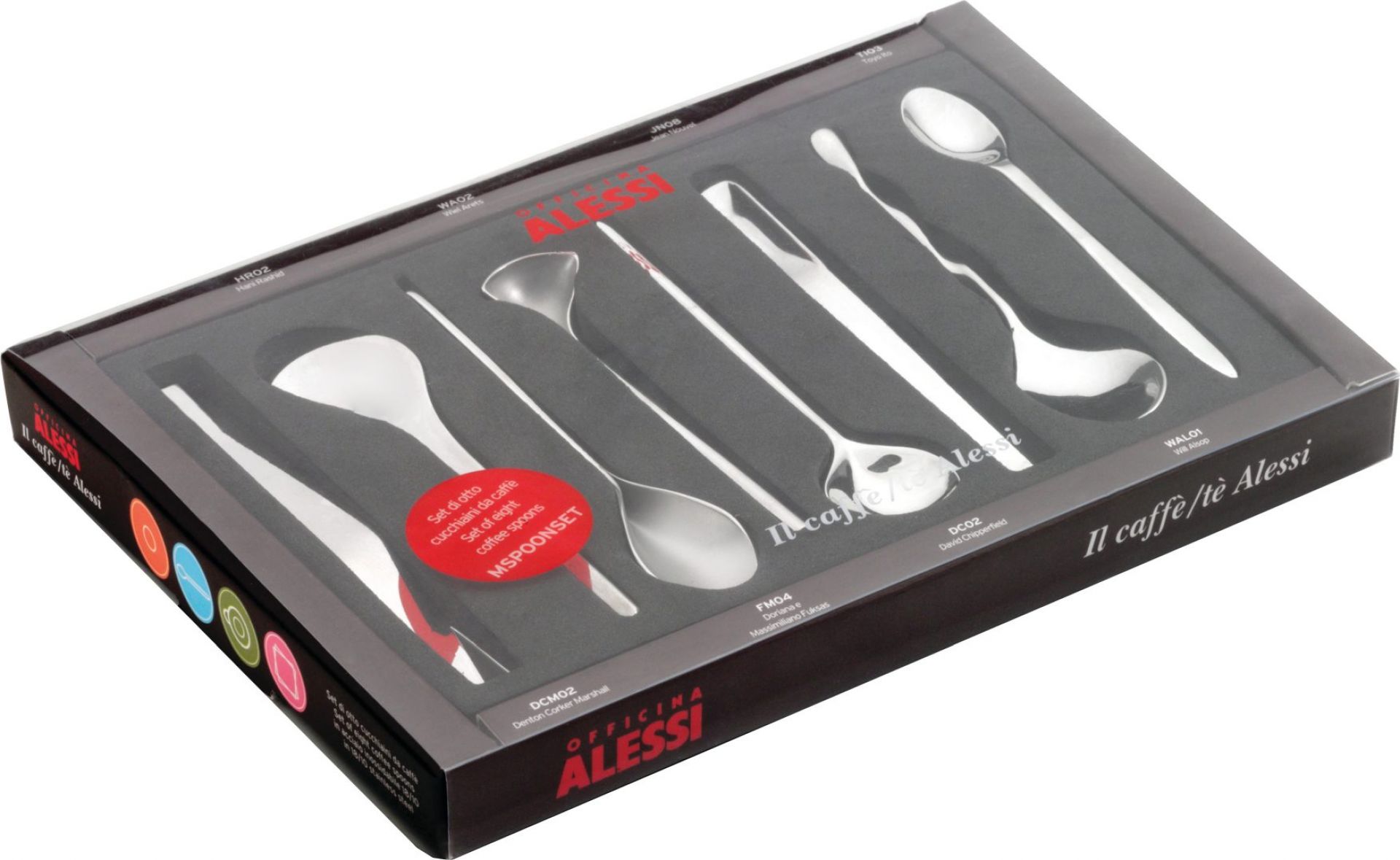 Alessi コーヒースプーンセット 8本 Il caffè/tè Alessi, Set aus 8 Kaffeelöffeln MSPOONSET Alessi